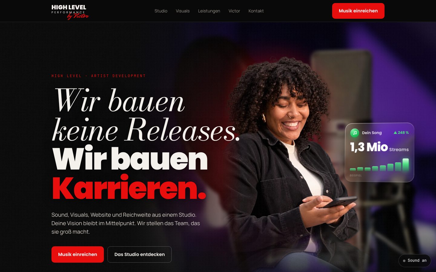 Beispiel-Website von High Level Performance auf dem Laptop