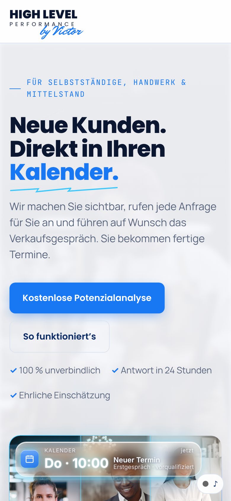 Dieselbe Website auf dem Handy